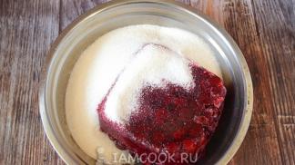 Frozen cherry jam Plum and cherry jam from frozen fruits